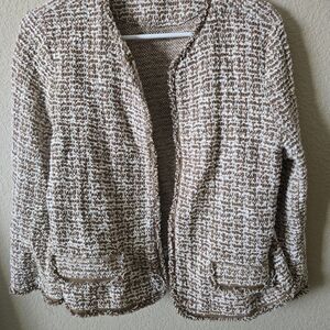 Max Studio Women's Brown and White Tweed Jacket